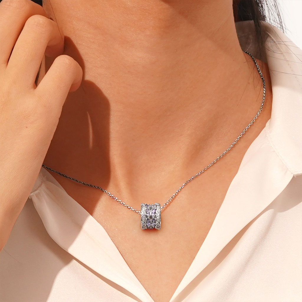 Gnoce Purple Butterfly Pendant Necklace_6