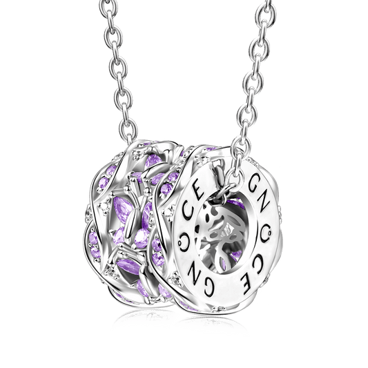 Gnoce Purple Butterfly Pendant Necklace_1