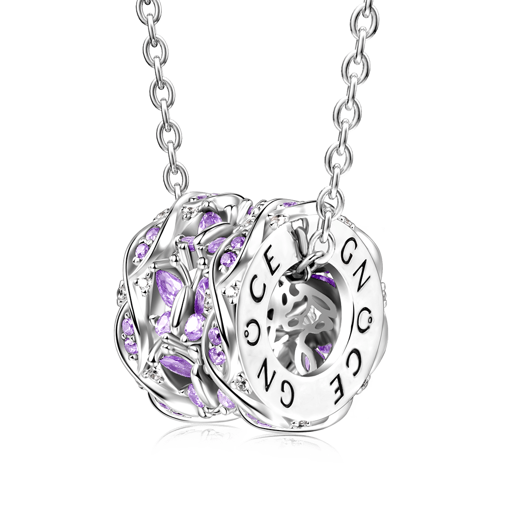 Gnoce Purple Butterfly Pendant Necklace_1