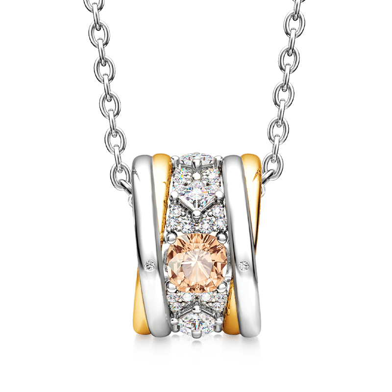 Gnoce "My Only" Champagne Gem Pendant Necklace_2