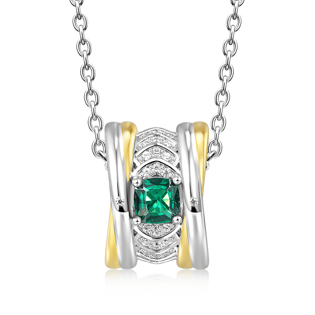 Gnoce "My Only" Emerald Gem Pendant Necklace_2