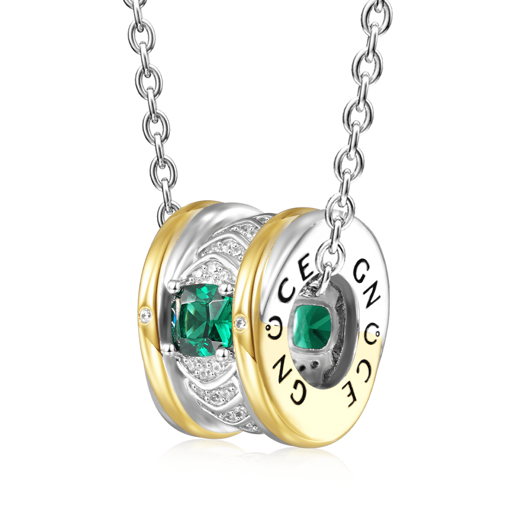 Gnoce "My Only" Emerald Gem Pendant Necklace_1