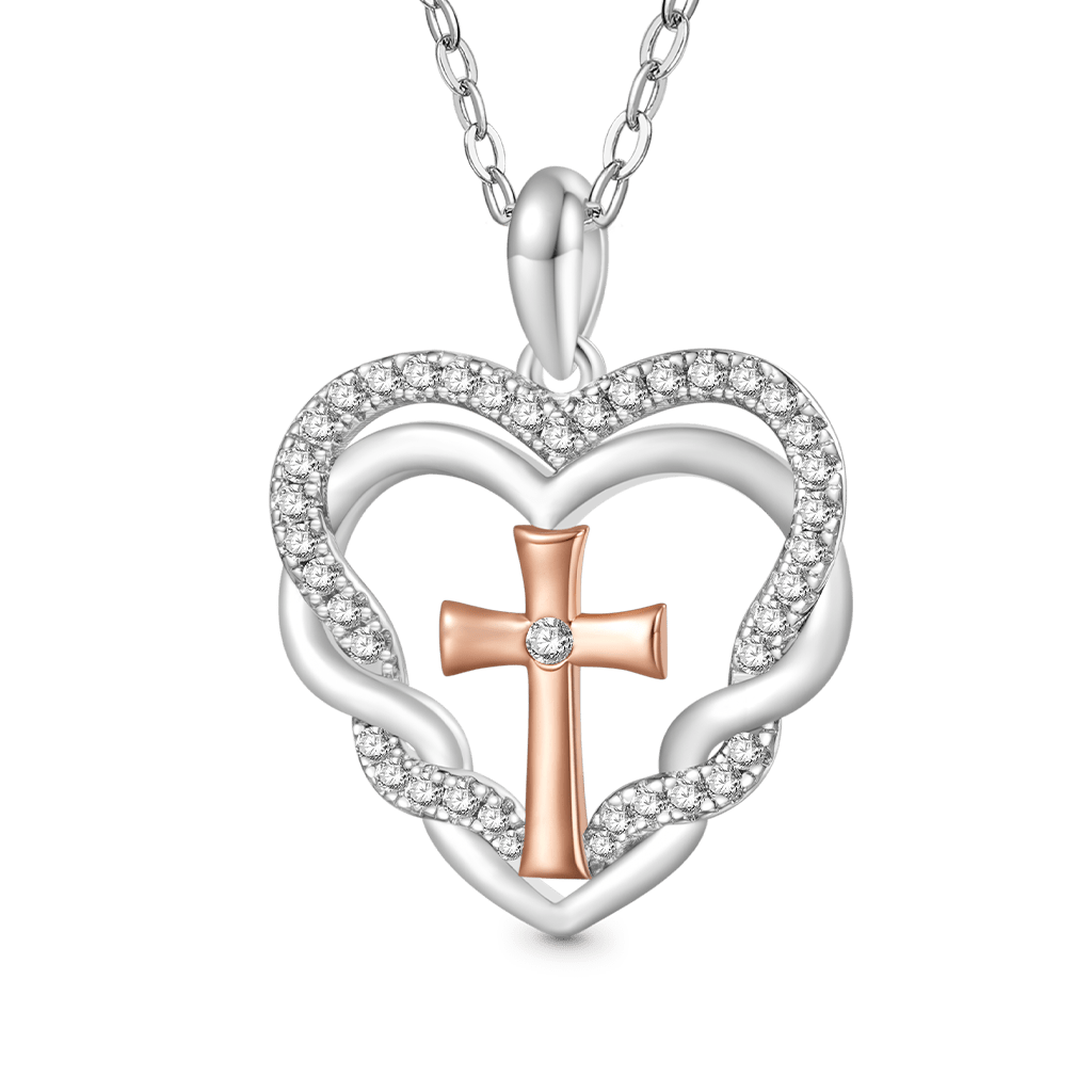 Gnoce Elegant Cross Heart Necklace_1