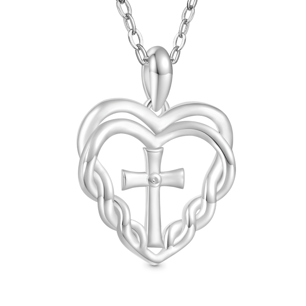 Gnoce Elegant Cross Heart Necklace_2