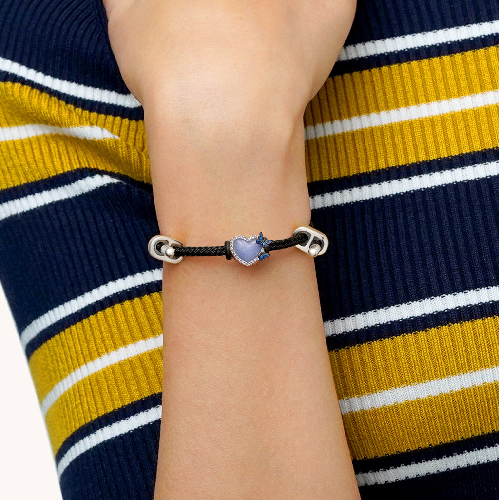 Gnoce Adjustable Black Basic Bracelet with 2 Pc Stoppers_5