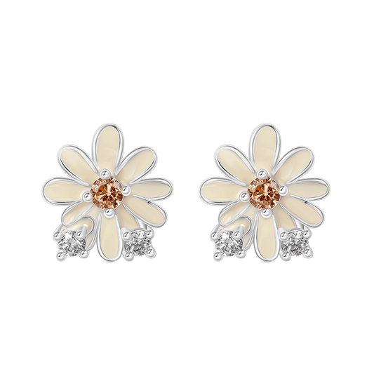 Gnoce Birthday Flower Series Daisy Stud Earrings_1