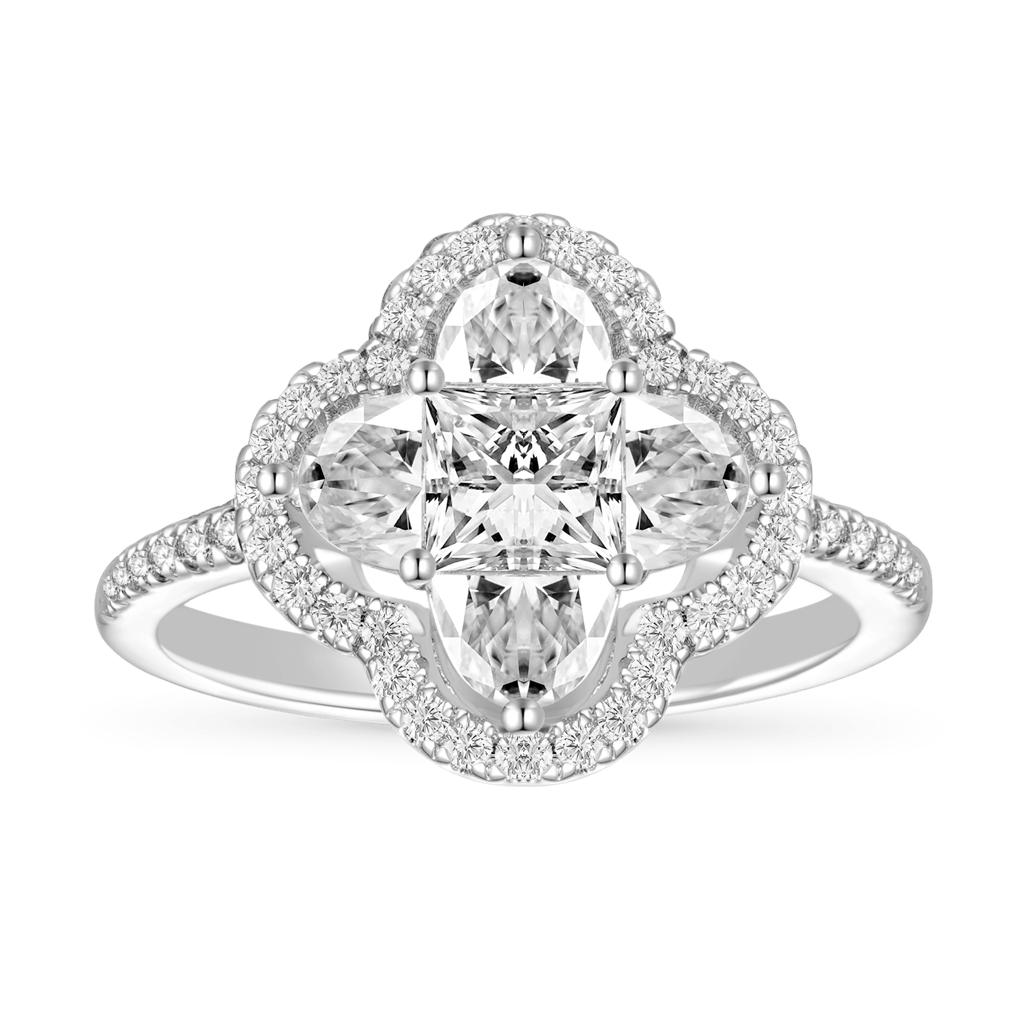 Gnoce Flower Shaped Diamond Cluster Ring_1
