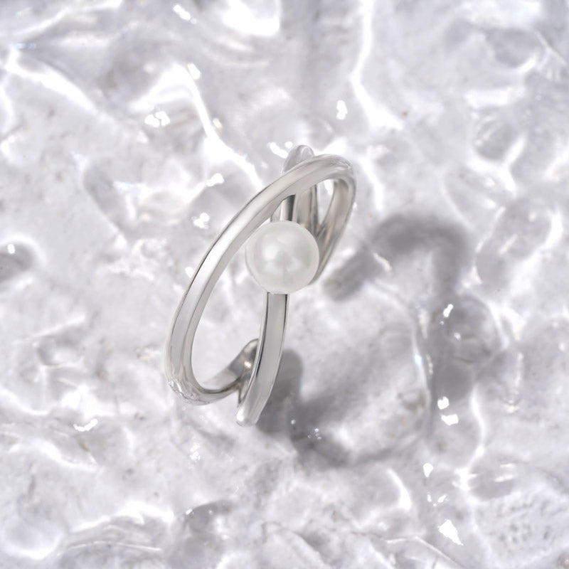 Gnoce Cross Wrap Pearl Band Ring_3