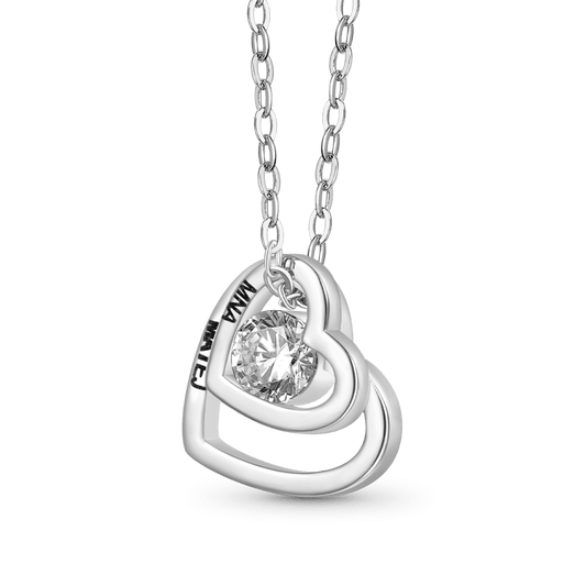 Gnoce Valentine's Day Gift Double Love Engravable Necklace_1