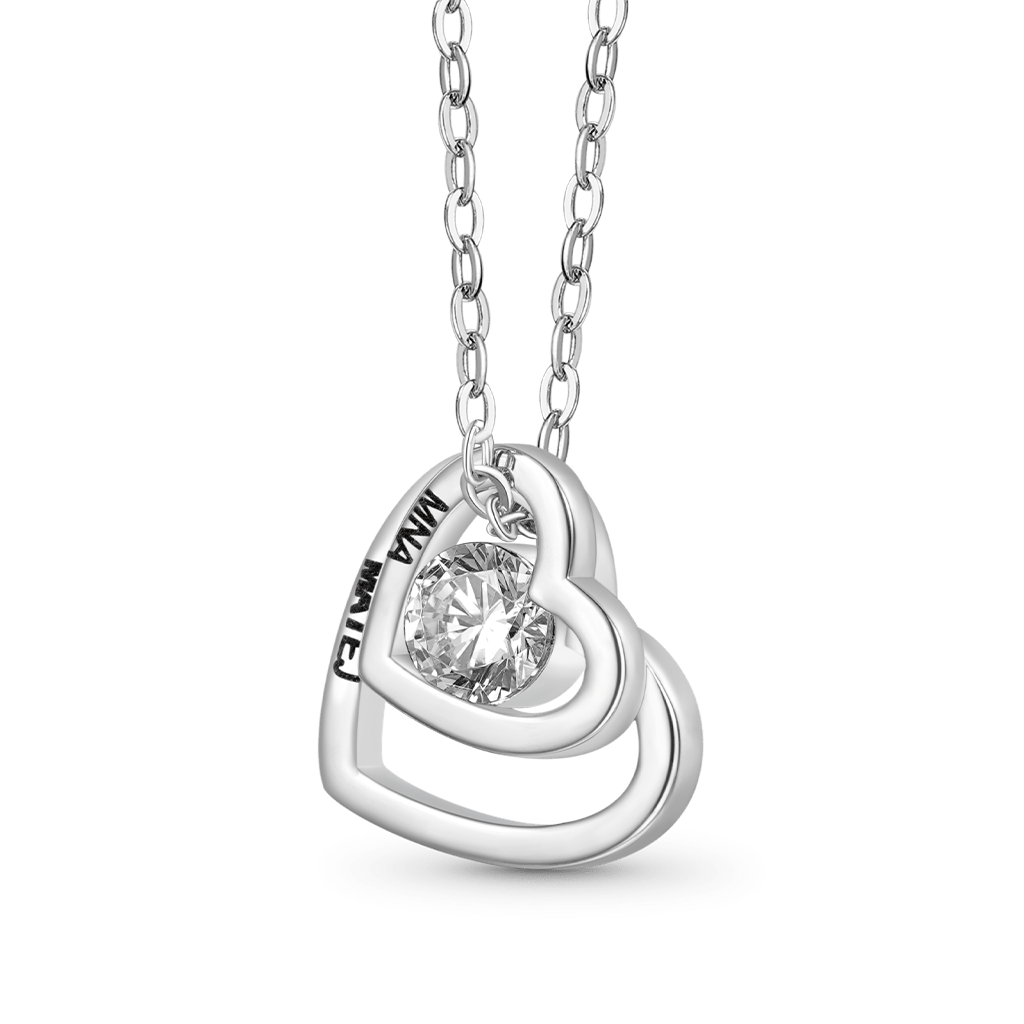 Gnoce Valentine's Day Gift Double Love Engravable Necklace_1