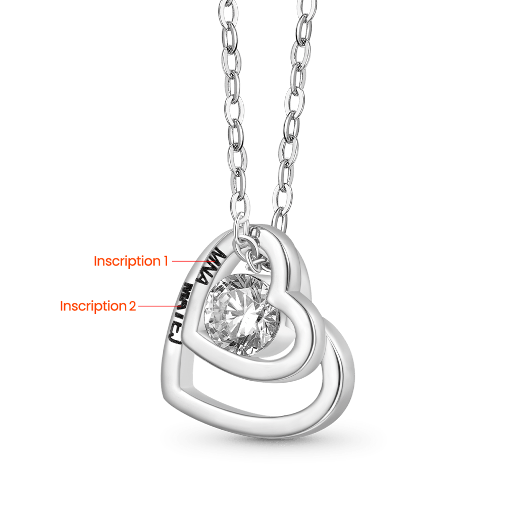 Gnoce Valentine's Day Gift Double Love Engravable Necklace_2