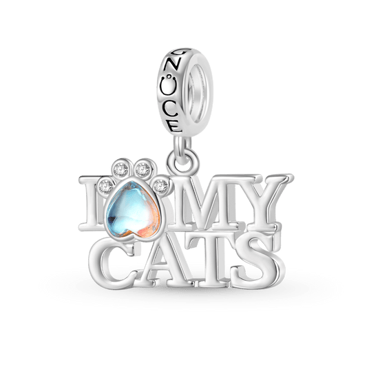 Gnoce "I LOVE MY CATS" Pet Pendant Dangle Charm_1