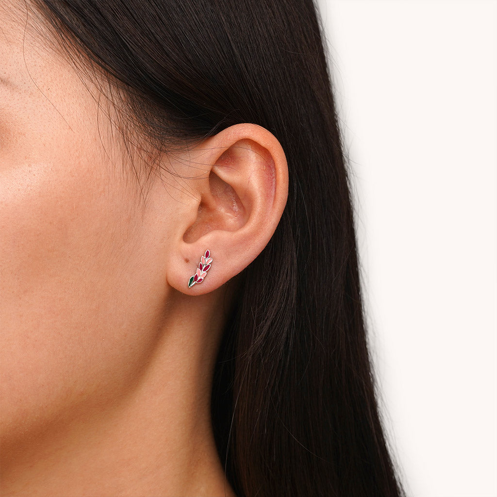 Gnoce Birthday Flower Series Lavender Stud Earrings_4