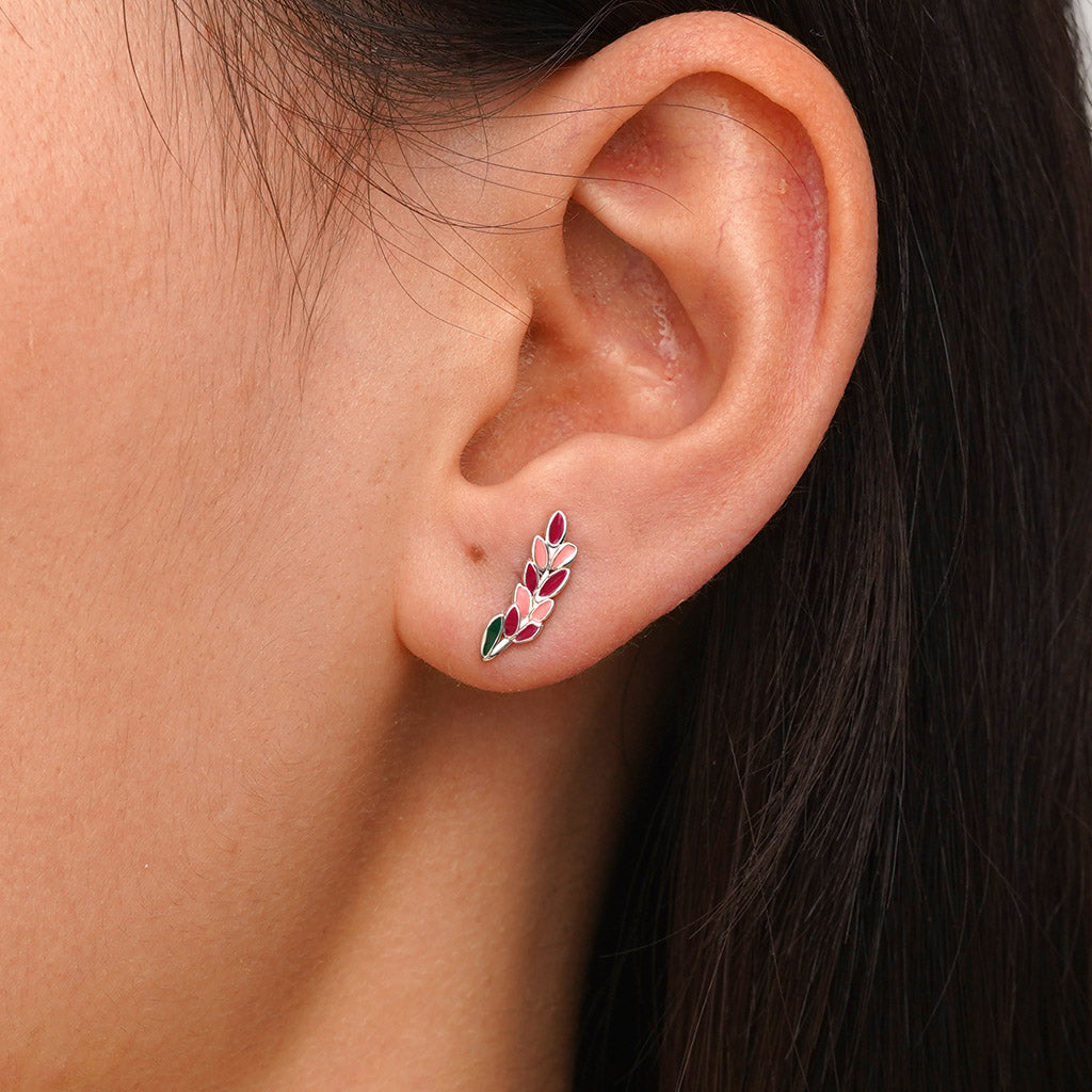 Gnoce Birthday Flower Series Lavender Stud Earrings_5