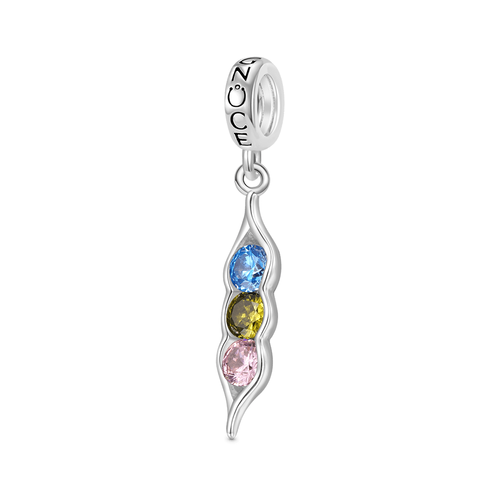 Gnoce Birthstone Pea Pod Pendant Dangle Charm_2
