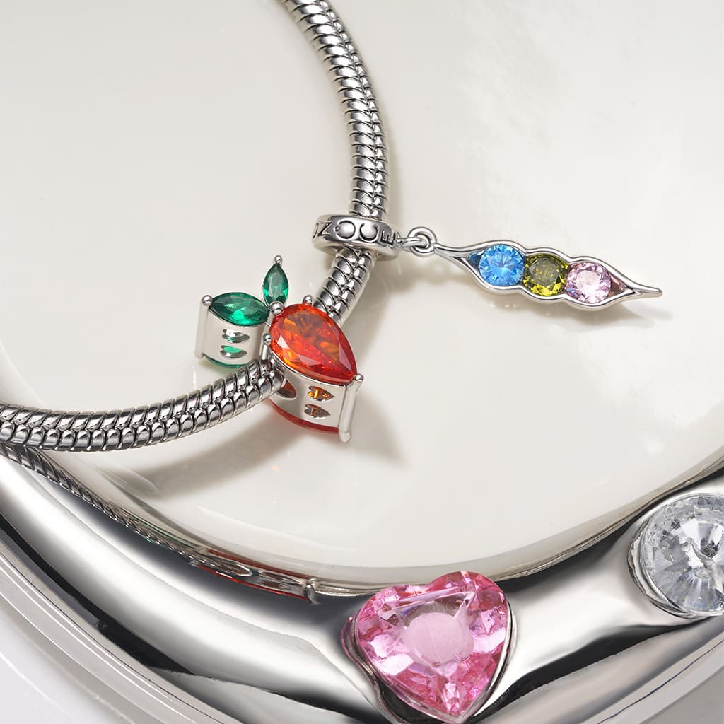 Gnoce Birthstone Pea Pod Pendant Dangle Charm_4