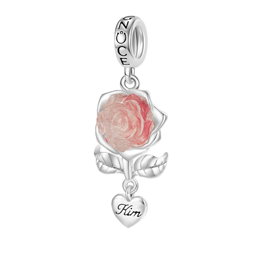Gnoce Engravable Glow-in-the-dark Rose Flower Charm_1