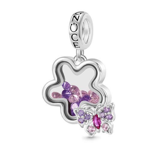 Gnoce Transparent Plum Butterfly Pendant Dangle Charm_1