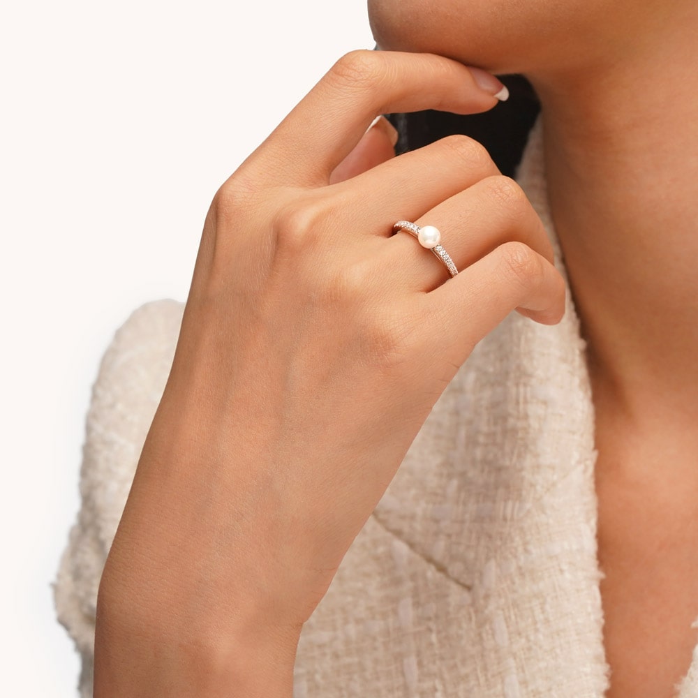 Gnoce Pearl Solitaire Ring_4