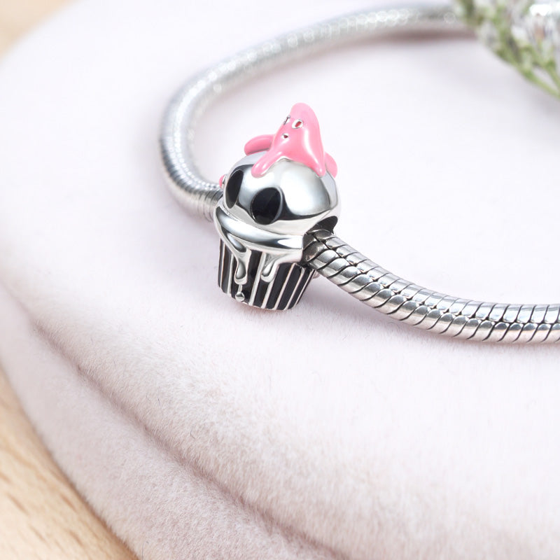 Skull Cupcake Charm Bead 925 Sterling Silver_2