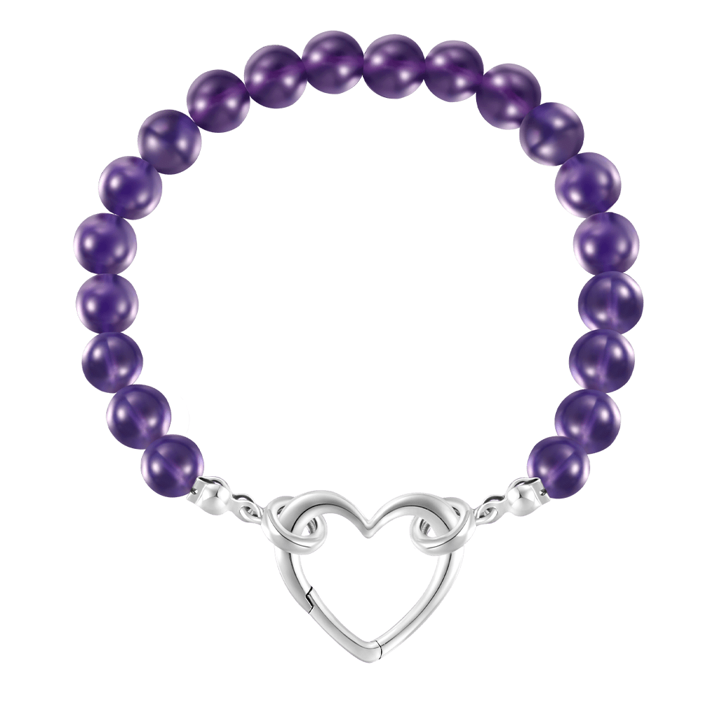 Gnoce Amethyst Energy Beaded Stretch Bracelet_2