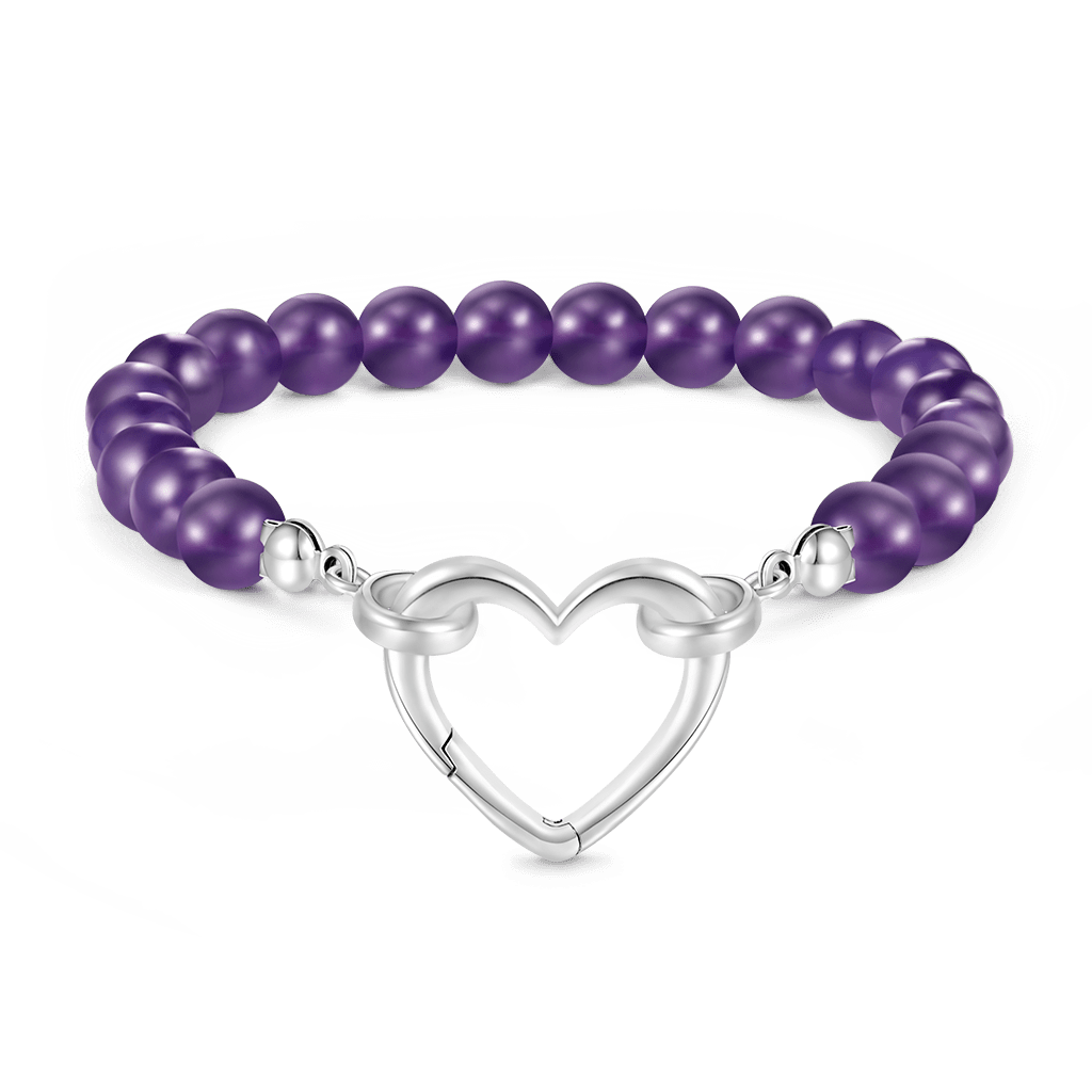 Gnoce Amethyst Energy Beaded Stretch Bracelet_1
