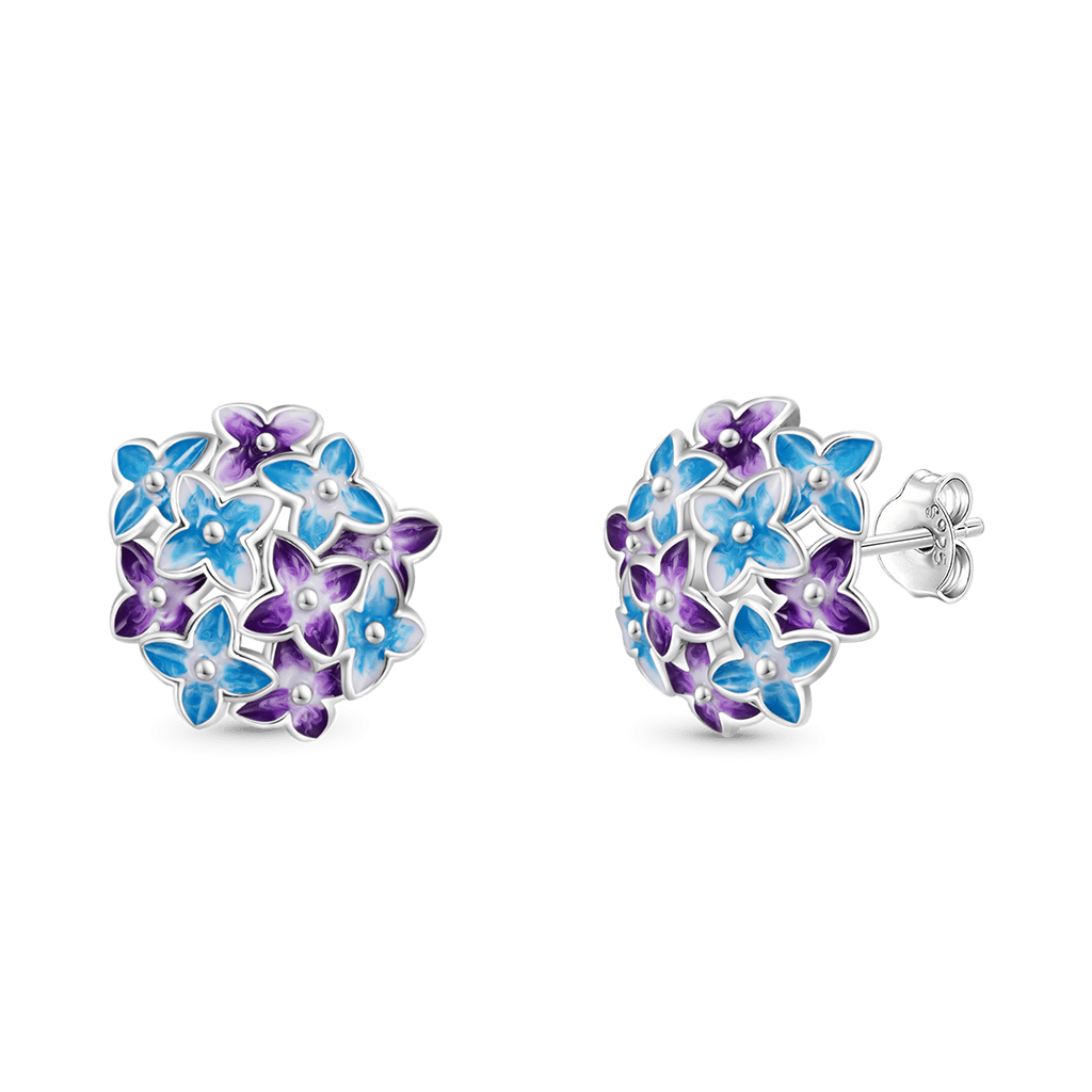 Gnoce Birthday Flower Series Hydrangea Stud Earrings_2