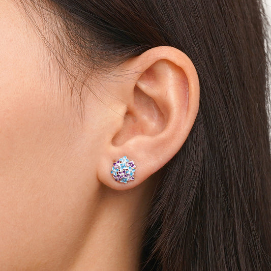 Gnoce Birthday Flower Series Hydrangea Stud Earrings_5