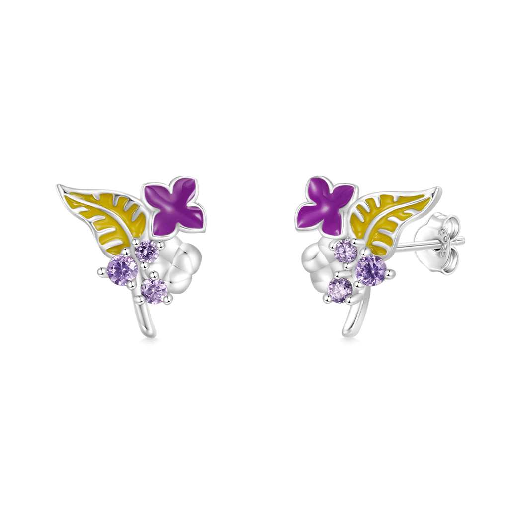 Gnoce Birthday Flower Series Lilac Stud Earrings_2