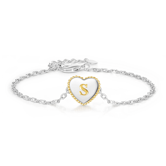 Gnoce Personalized Initial Letter Heart Adjustable Bracelet_1