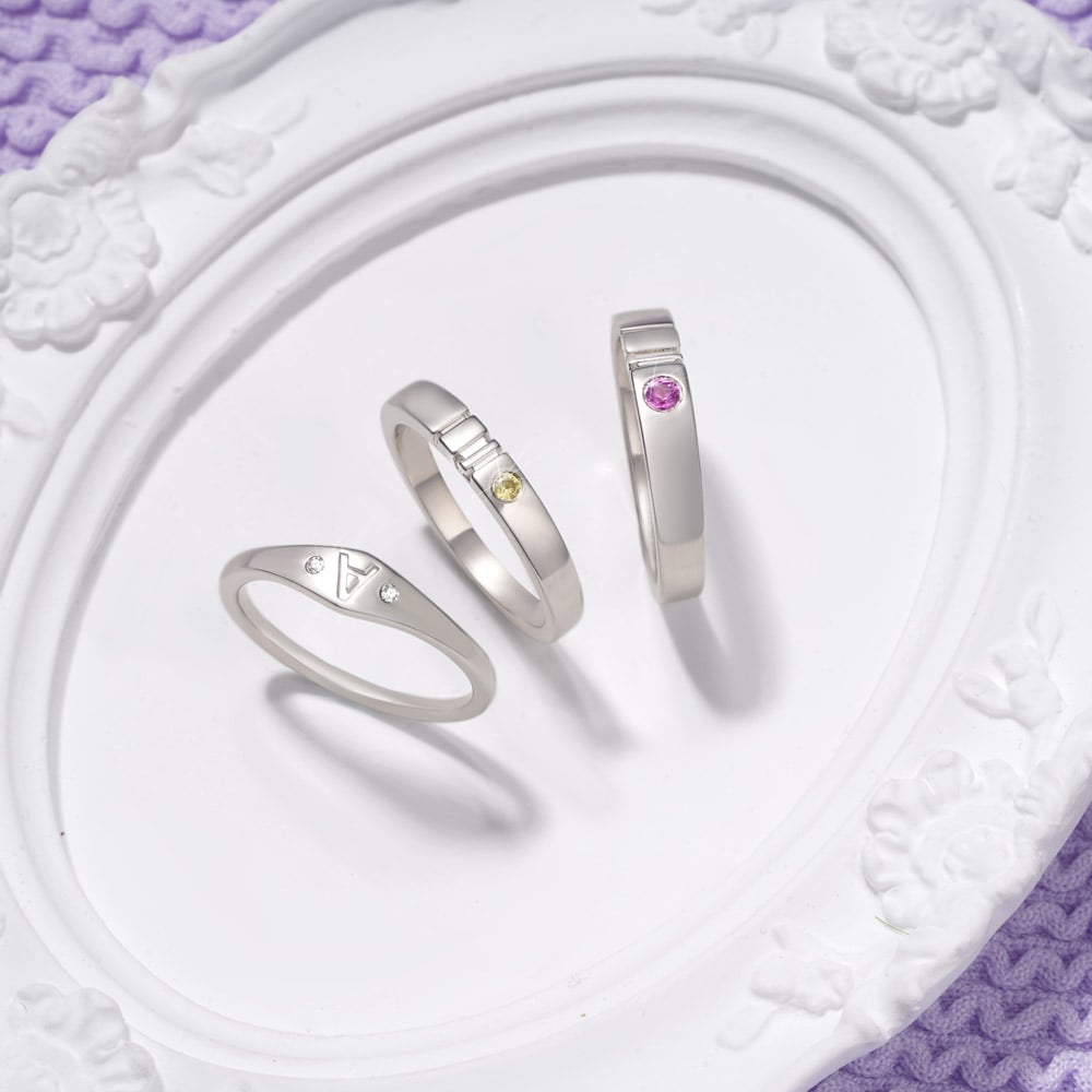 Gnoce Single Birthstone Band Ring_3