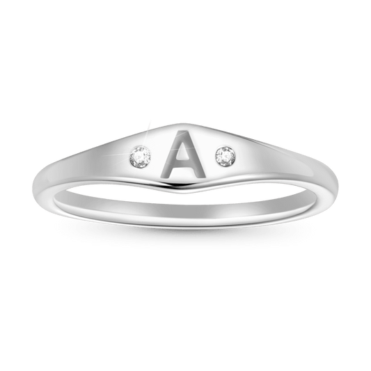 Gnoce Personalized Initial Letter Single Ring_1