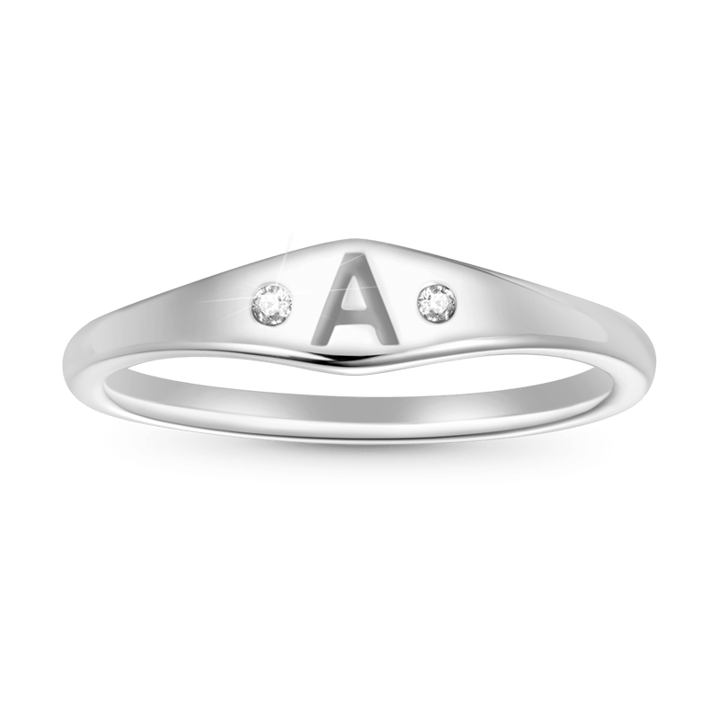 Gnoce Personalized Initial Letter Single Ring_1