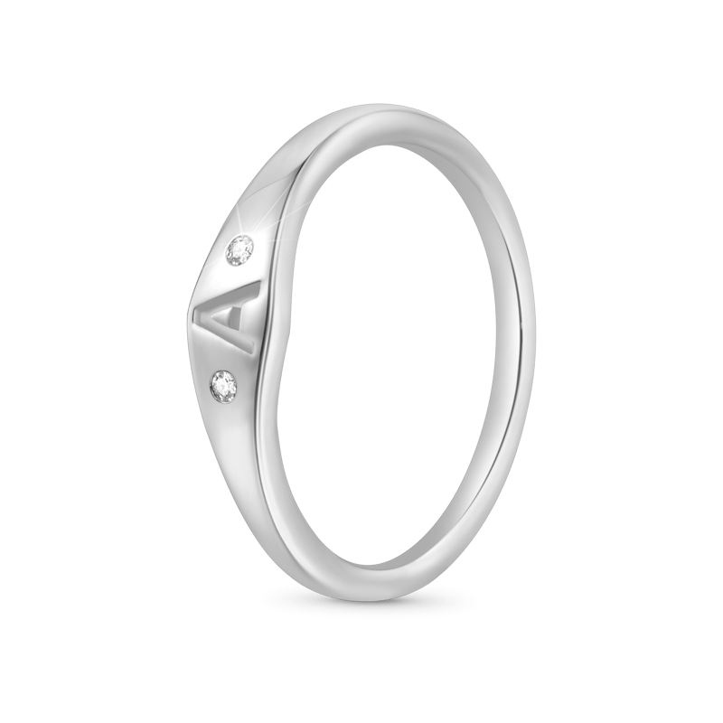 Gnoce Personalized Initial Letter Single Ring_2