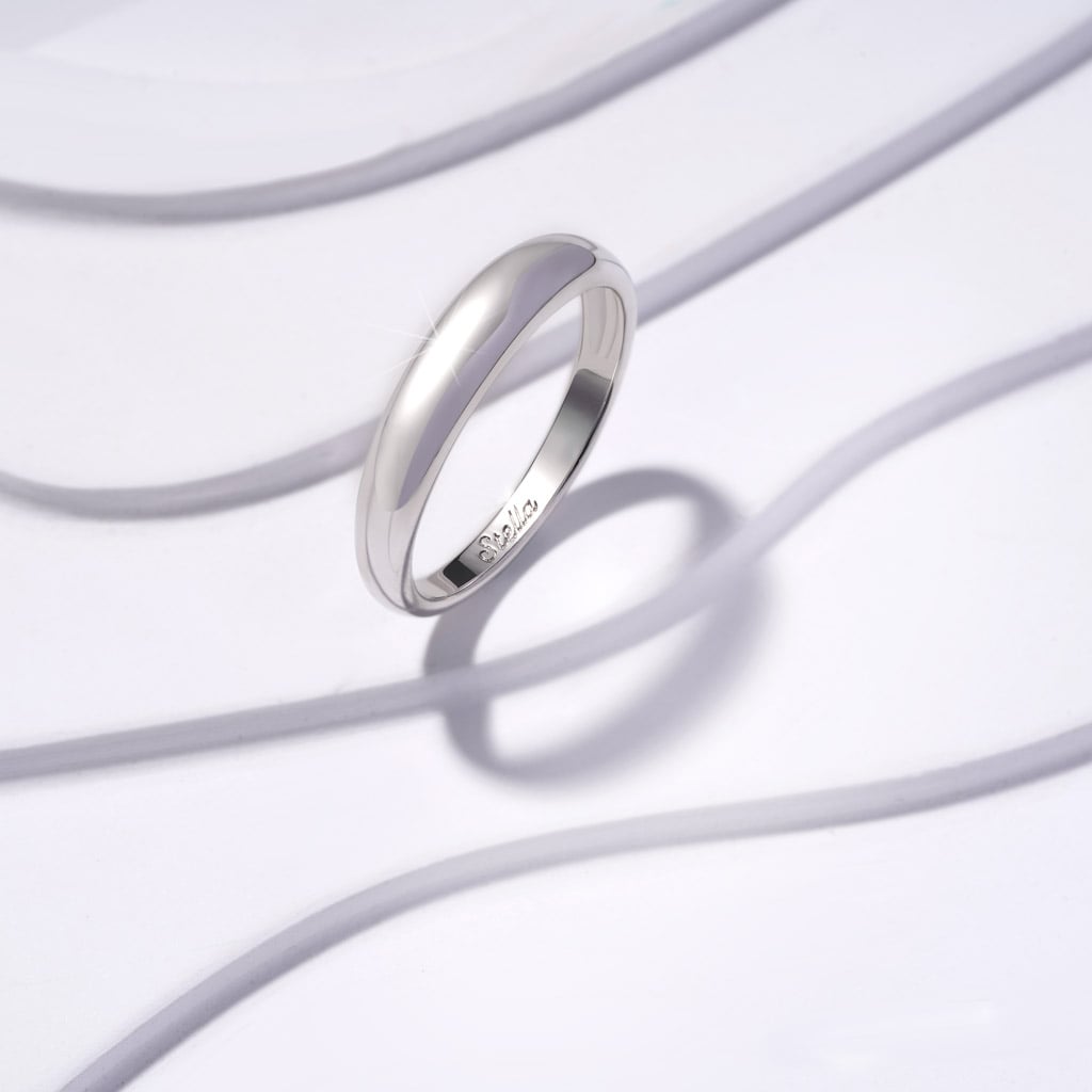 Gnoce Sterling Silver Engravable Plain Ring_4
