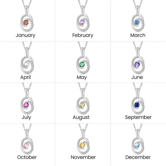 Gnoce Birthstone Heart of the Ocean Round Necklace_7