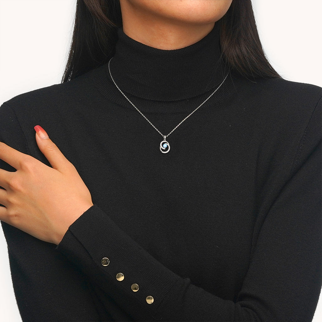 Gnoce Birthstone Heart of the Ocean Round Necklace_5