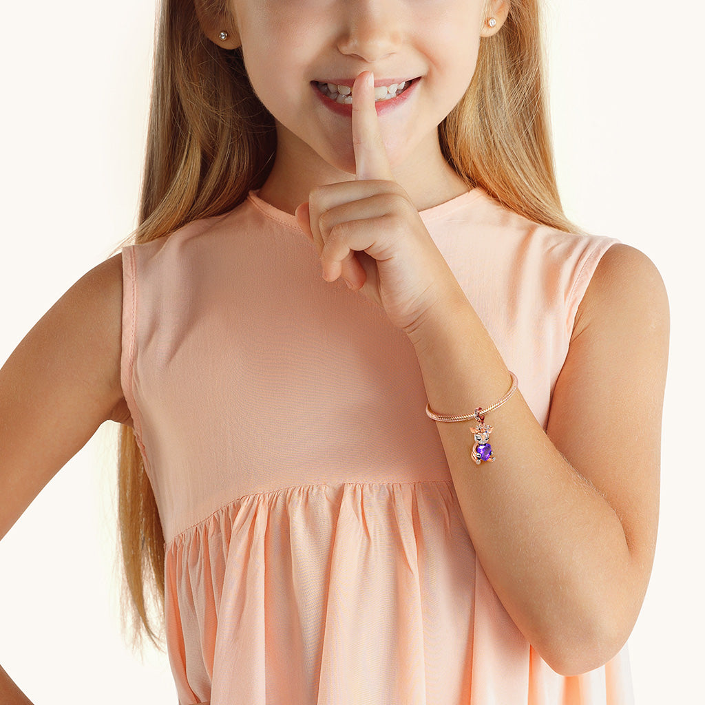 Gnoce Lovely Deer Embraces Heart Gem Pendant Dangle Charm_4