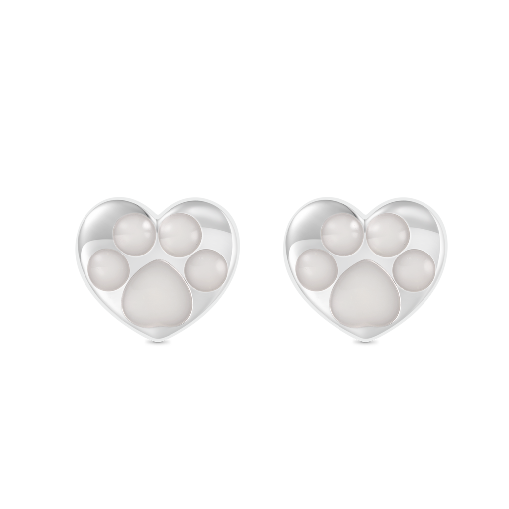 Gnoce Glow-in-the-Dark Heart Puppy Paw Stud Earrings_2