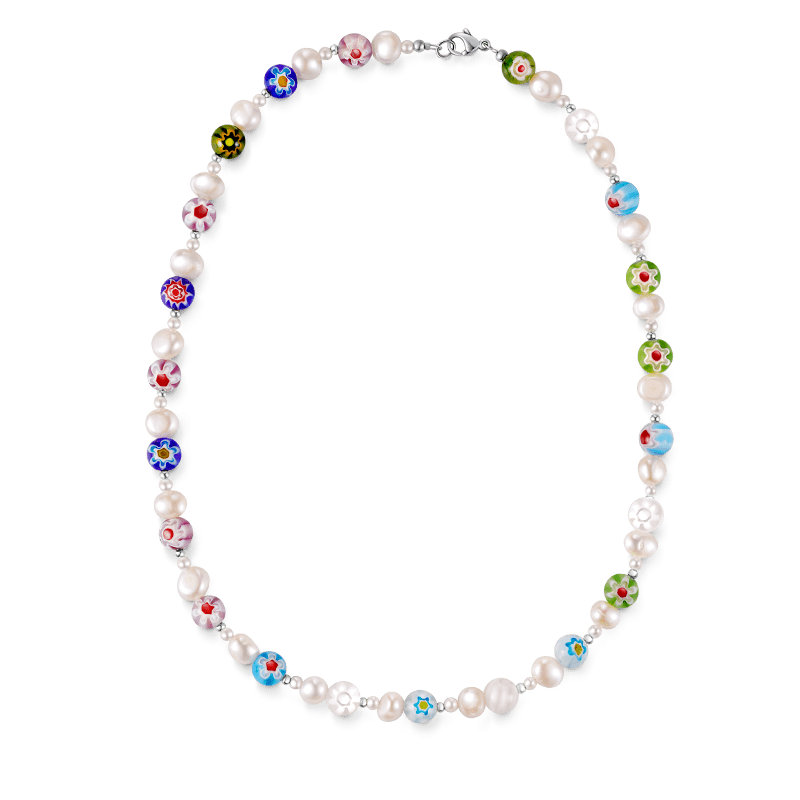 Gnoce Multi Color Beaded & Pearls Choker Necklace_1