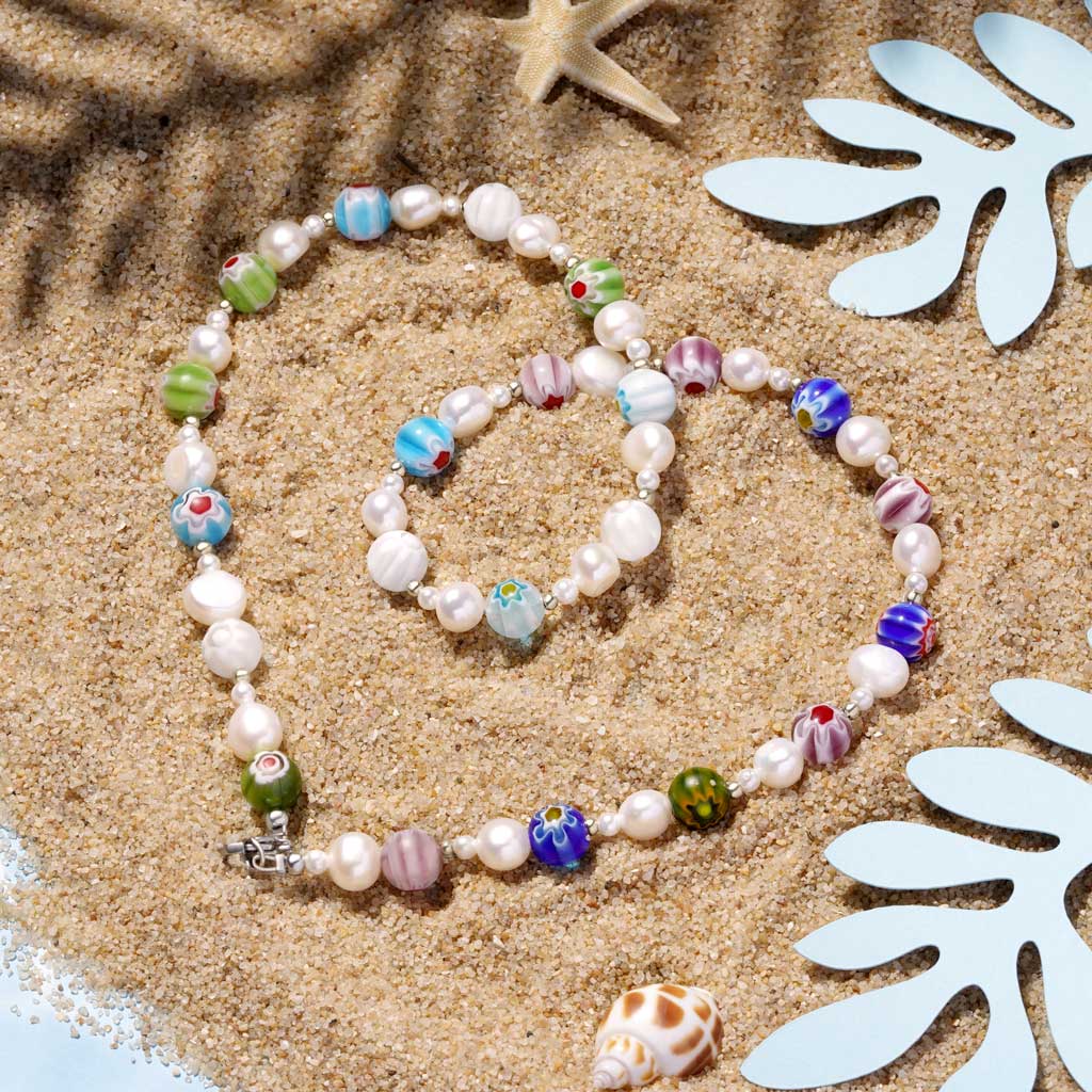 Gnoce Multi Color Beaded & Pearls Choker Necklace_2