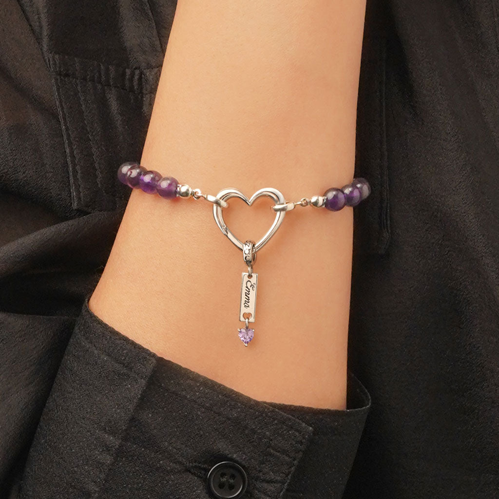 Gnoce Amethyst Energy Beaded Stretch Bracelet_7