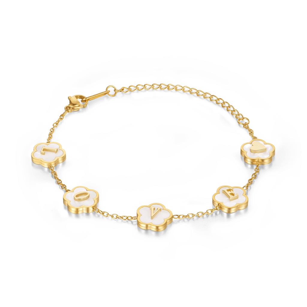 Gnoce Spring Lucky Flowers LOVE Adjustable Bracelet_1