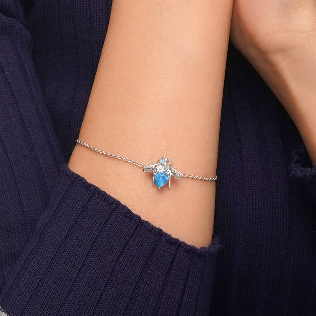 Gnoce Adjustable Blue Bee Bracelet_4