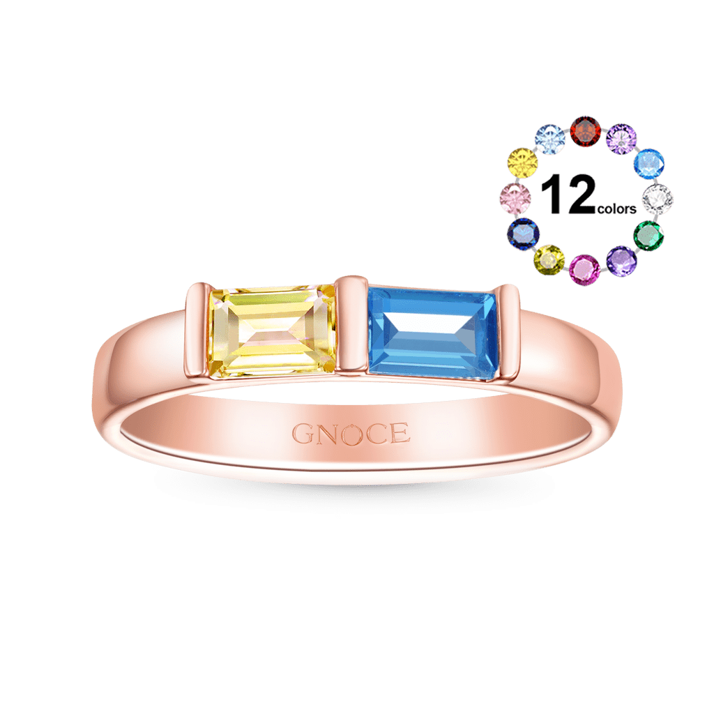 Gnoce Two-Color Birthstone Friendship Ring_1