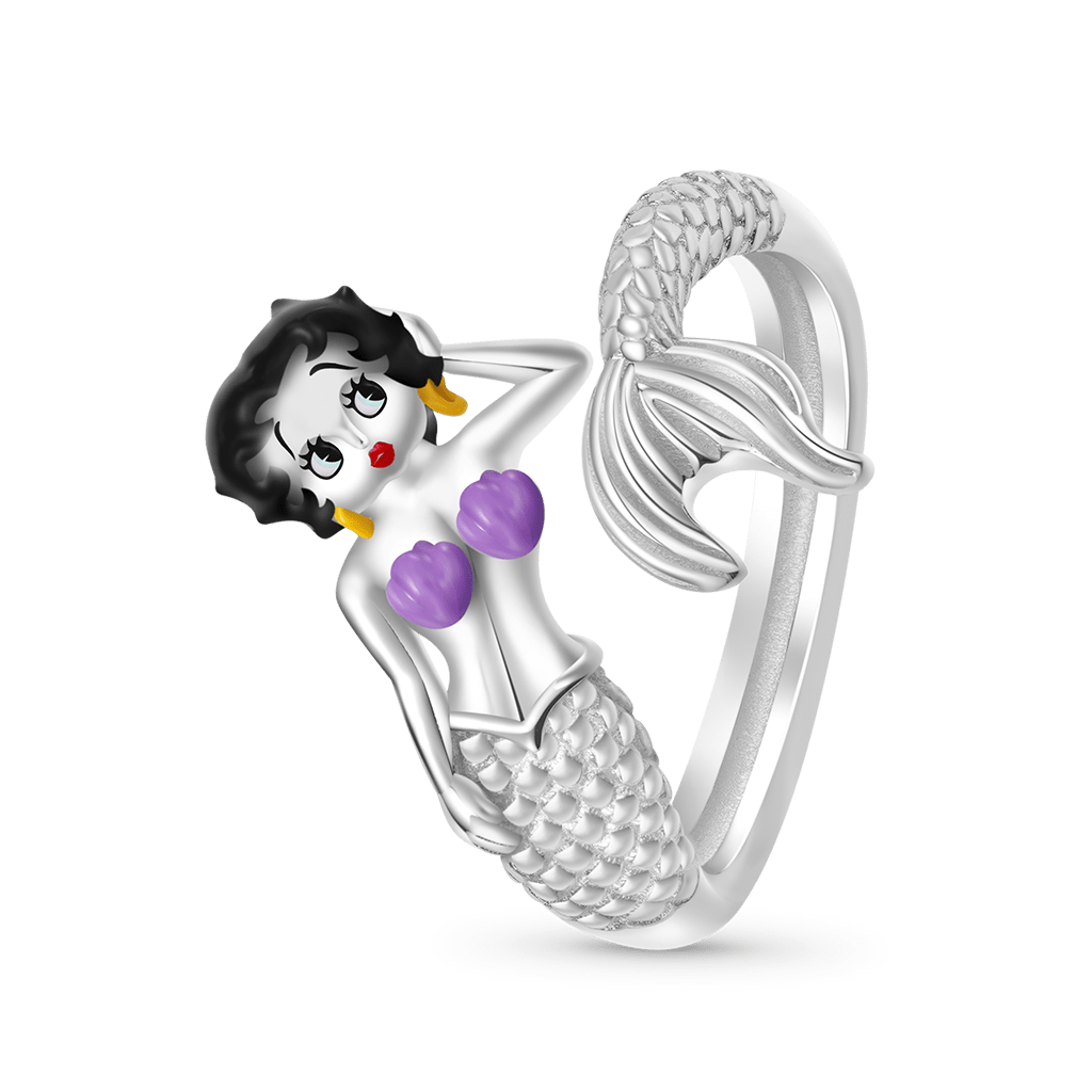 Gnoce Mermaid Betty Boop Open Ring_2
