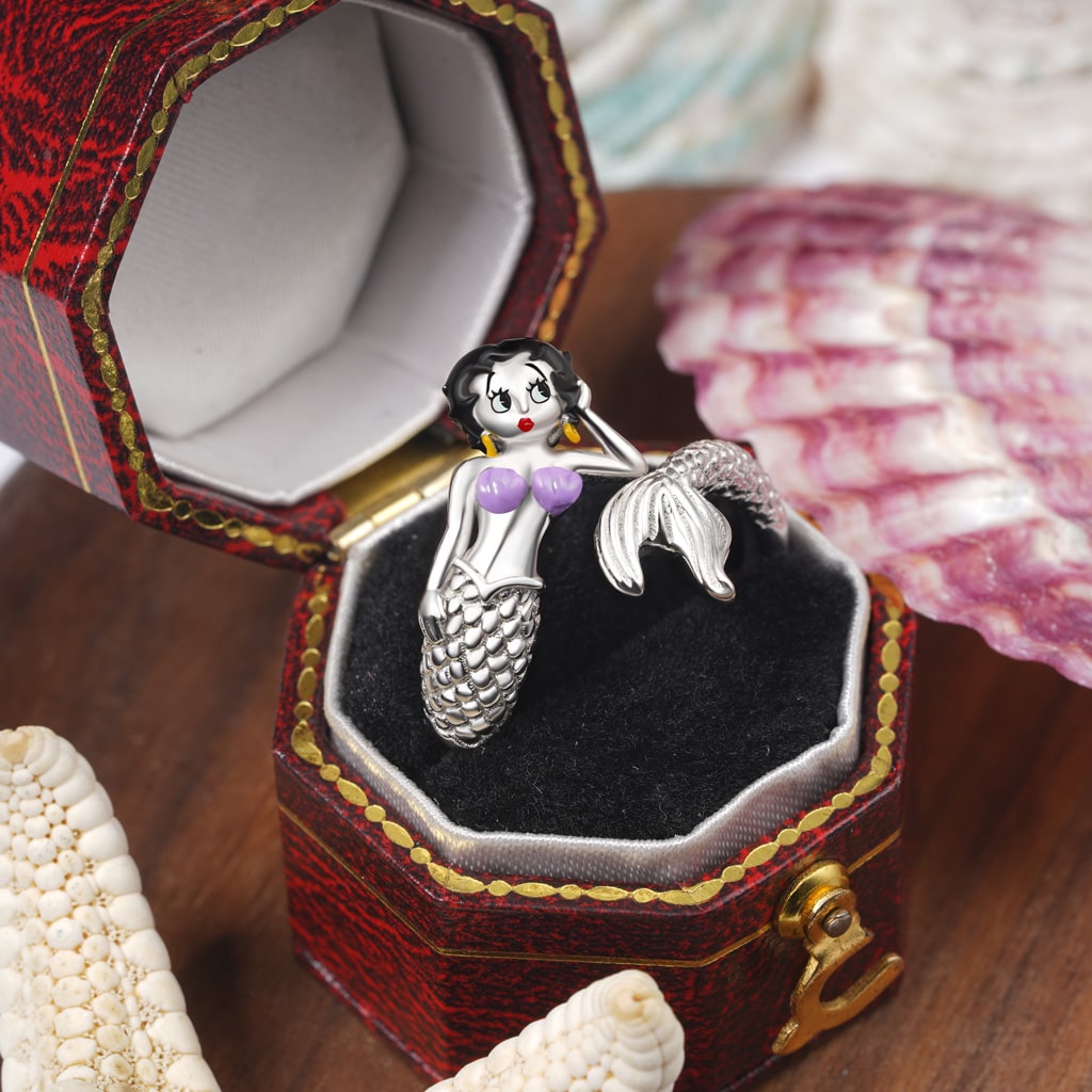 Gnoce Mermaid Betty Boop Open Ring_3