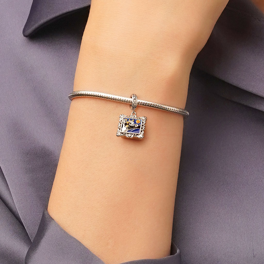 Gnoce Light-up Wireless Van Gogh's Starry Night Pendant Dangle Charm_7