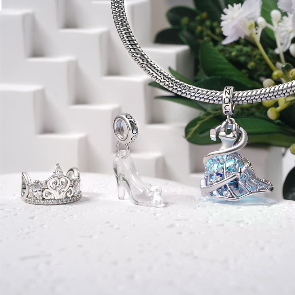 Gnoce Cinderella Glass Slipper Pendant Dangle Charm_3
