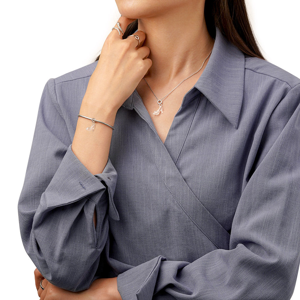 Gnoce Cinderella Glass Slipper Pendant Dangle Charm_4